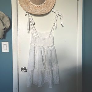 Show me your mumu white linen mini dress